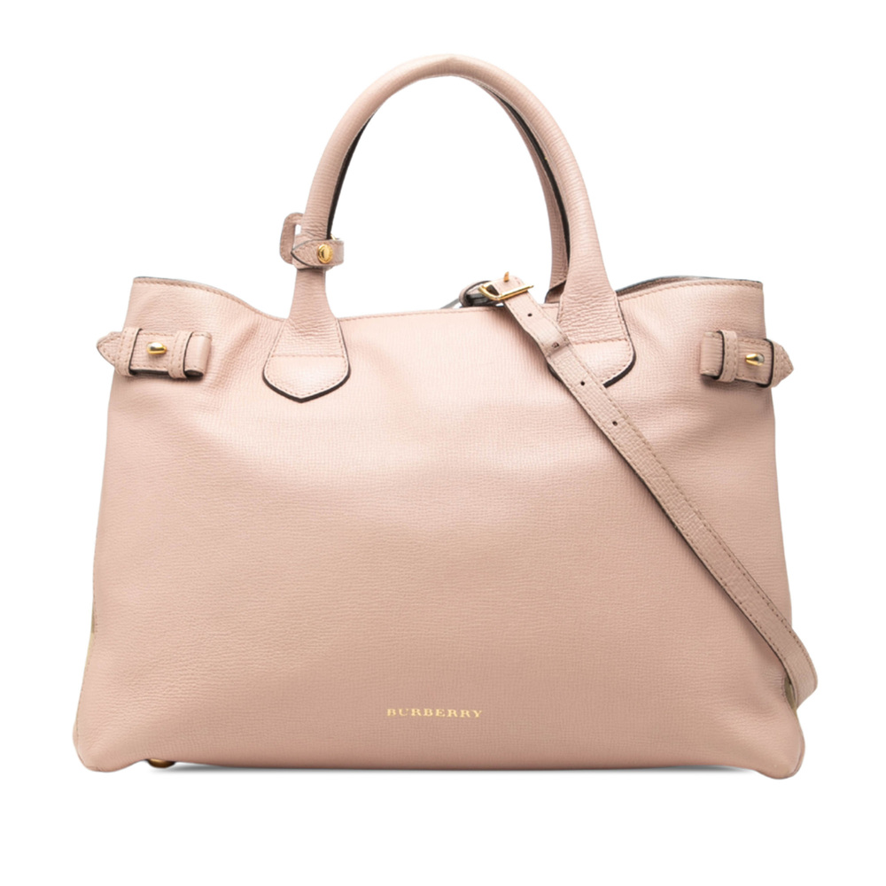 Pre-Loved Burberry Medium Leather and House Check Banner Satchel